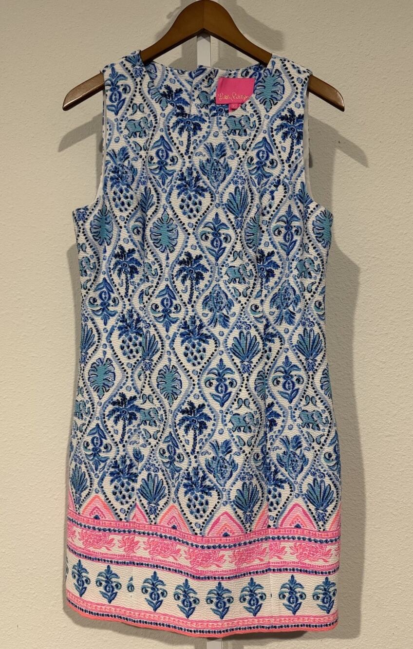 Lilly Pulitzer Mila Stretch Shift Dress Isle Tile Engineered Resort NWOT Sz 6